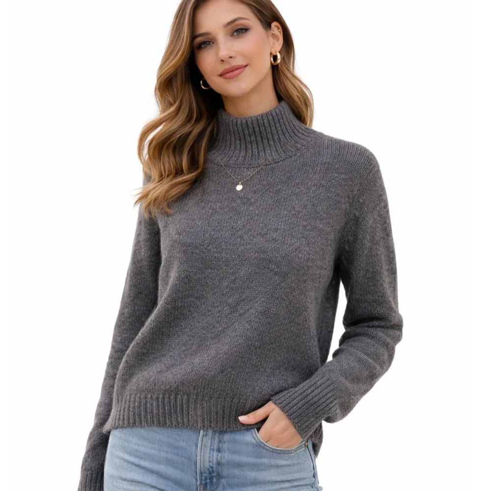 Brandy Melville gray sweater wool blend mock neck